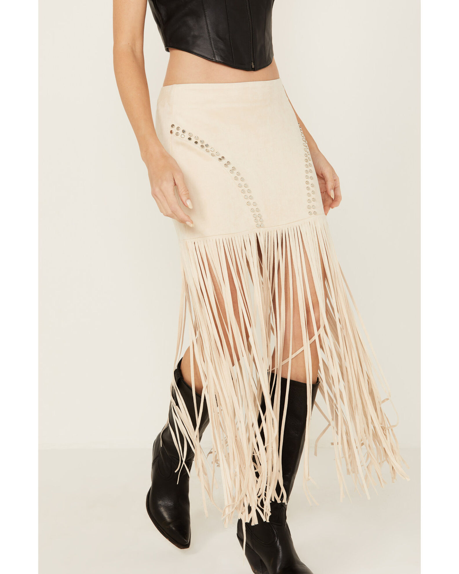 Vocal Women s Fringe Studded Skirt Boot Barn