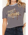 Image #3 - Nikxie Women's Thanks Striped Short Sleeve Graphic Tee, Blue, hi-res