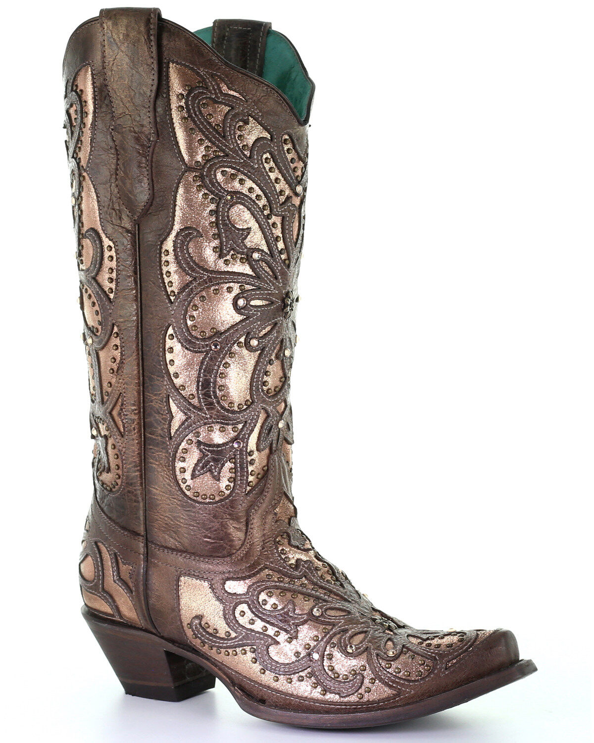 Image #1 - Corral Women's Metallic Inlay Western Boots - Snip Toe, , hi-res