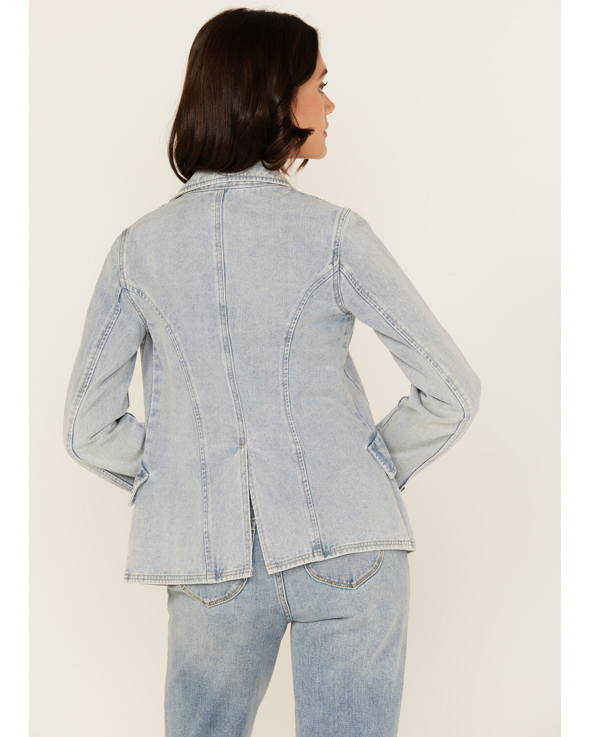 Image #4 - Boom Boom Jeans Women's Light Wash Denim Blazer, Light Wash, hi-res