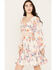 Angie Women's Long Sleeve Floral Mini Dress, Ivory, hi-res