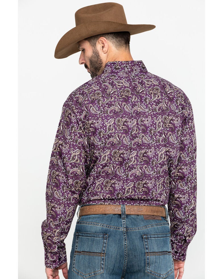 purple paisley cinch shirt