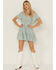 Image #1 - Yura Women's Solid Smocked Short Sleeve Mini Dress, Seafoam, hi-res