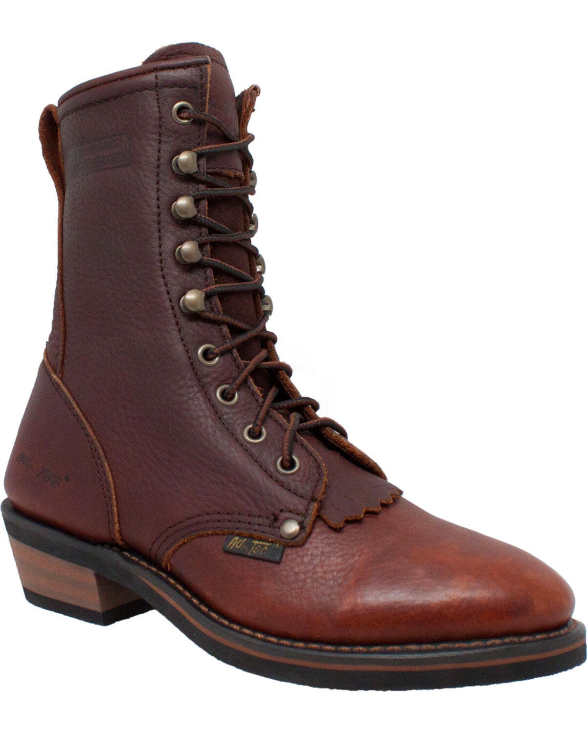 Ad Tec Women's Chestnut 8" Leather Packer Boots - Soft Toe, Chestnut, hi-res