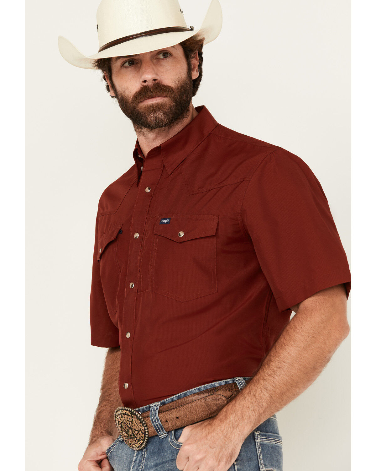 Product Name:  Wrangler Men's Solid Short Sleeve Snap Performance Western Shirt - Tall
