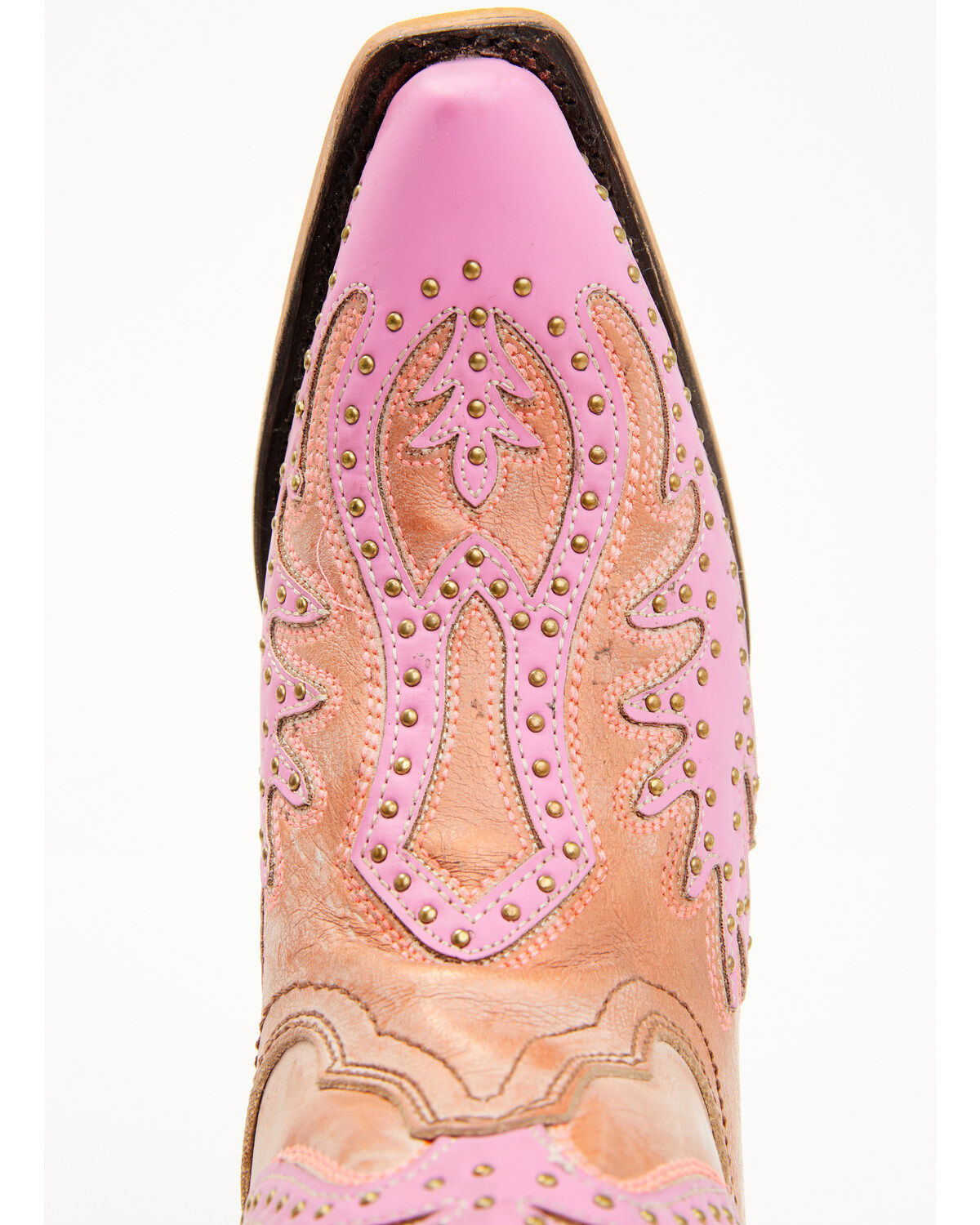 Image #7 - Corral Women's Studded Neon Blacklight Western Boots - Snip Toe, Pink, hi-res