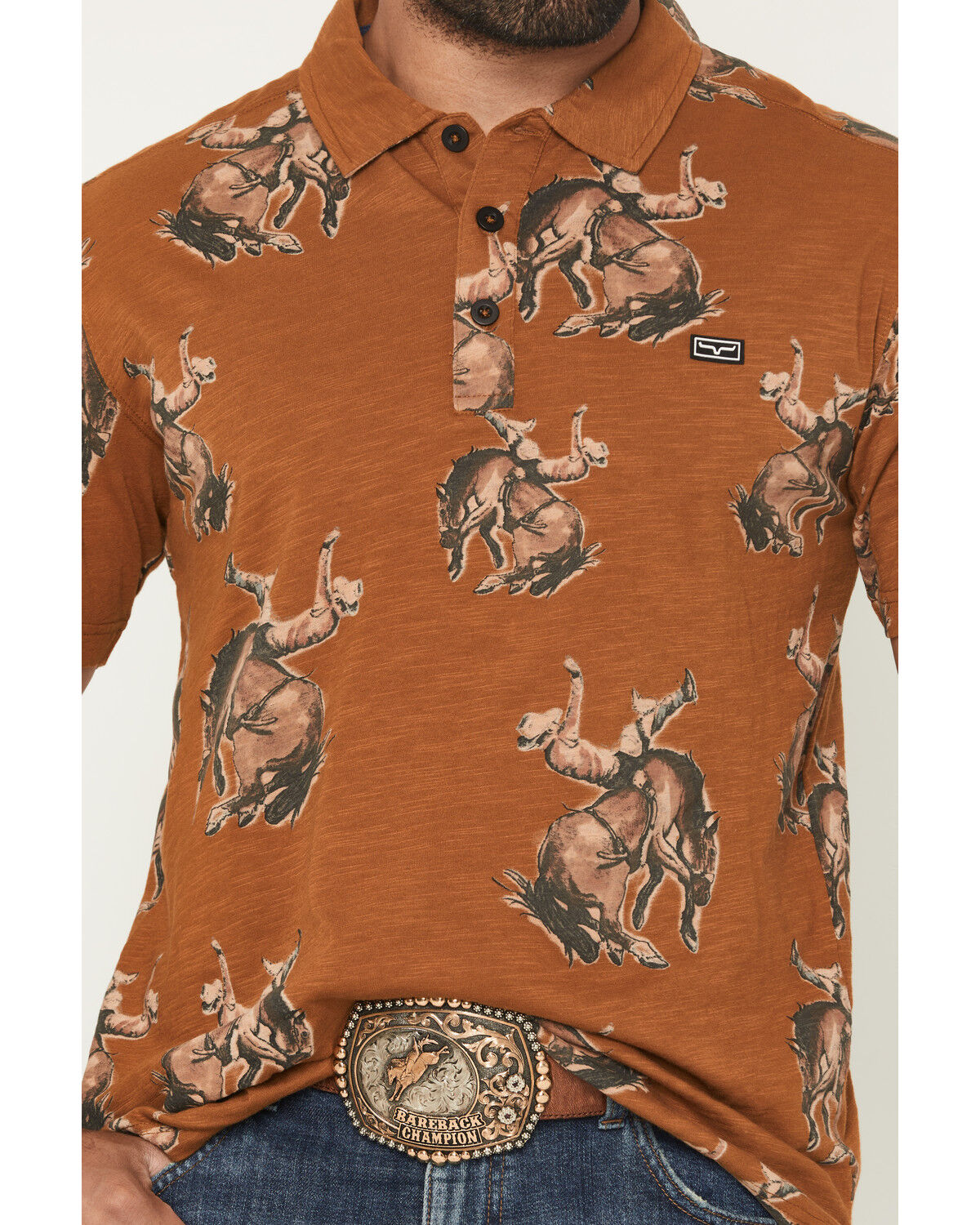Image #3 - Kimes Ranch Men's Winning Short Sleeve Button-Down Polo Shirt, Brown, hi-res