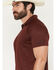 Image #2 - RANK 45® Men's Marfa Solid 1/4 Zip Polo Shirt, Red, hi-res