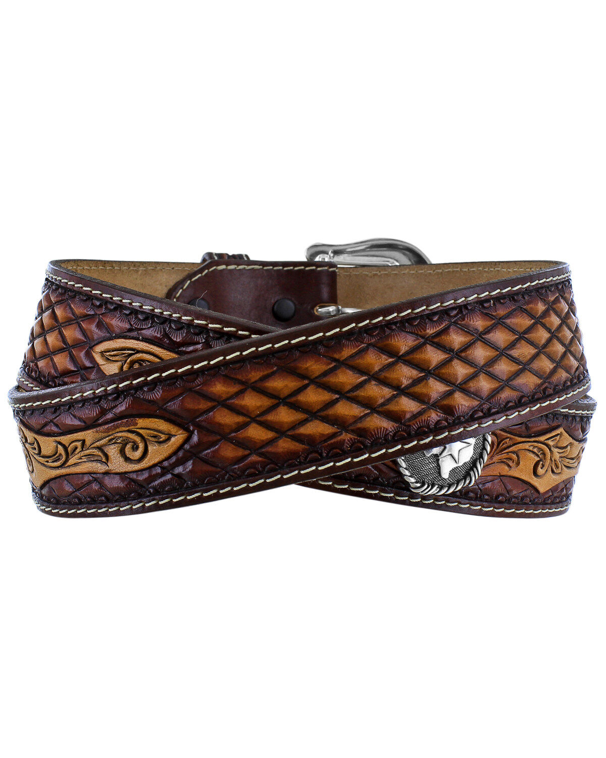 Image #2 - Leegin Men's Decatur Diamond Western Belt, , hi-res
