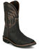 Image #1 - Justin Men's 11" Stampede Widowmaker Waterproof Pull-On Work Boots - Steel Toe, Black, hi-res