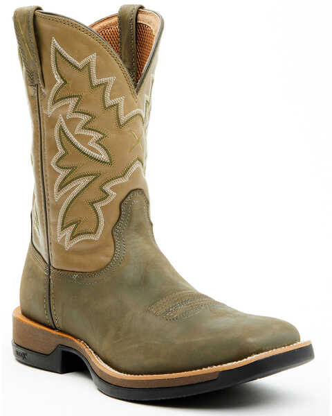 Twisted X Men's 11" Tech X™ Performance Western Boots - Broad Square Toe, Dark Green, hi-res
