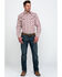 Roper Men's Large Fancy Plaid Long Sleeve Western Shirt , Red, hi-res