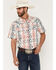 Image #1 - RANK 45&reg; Men's Everglades Southwestern Print Rodeo Tech 2.0 Short Sleeve Snap Stretch Western Shirt, Red, hi-res