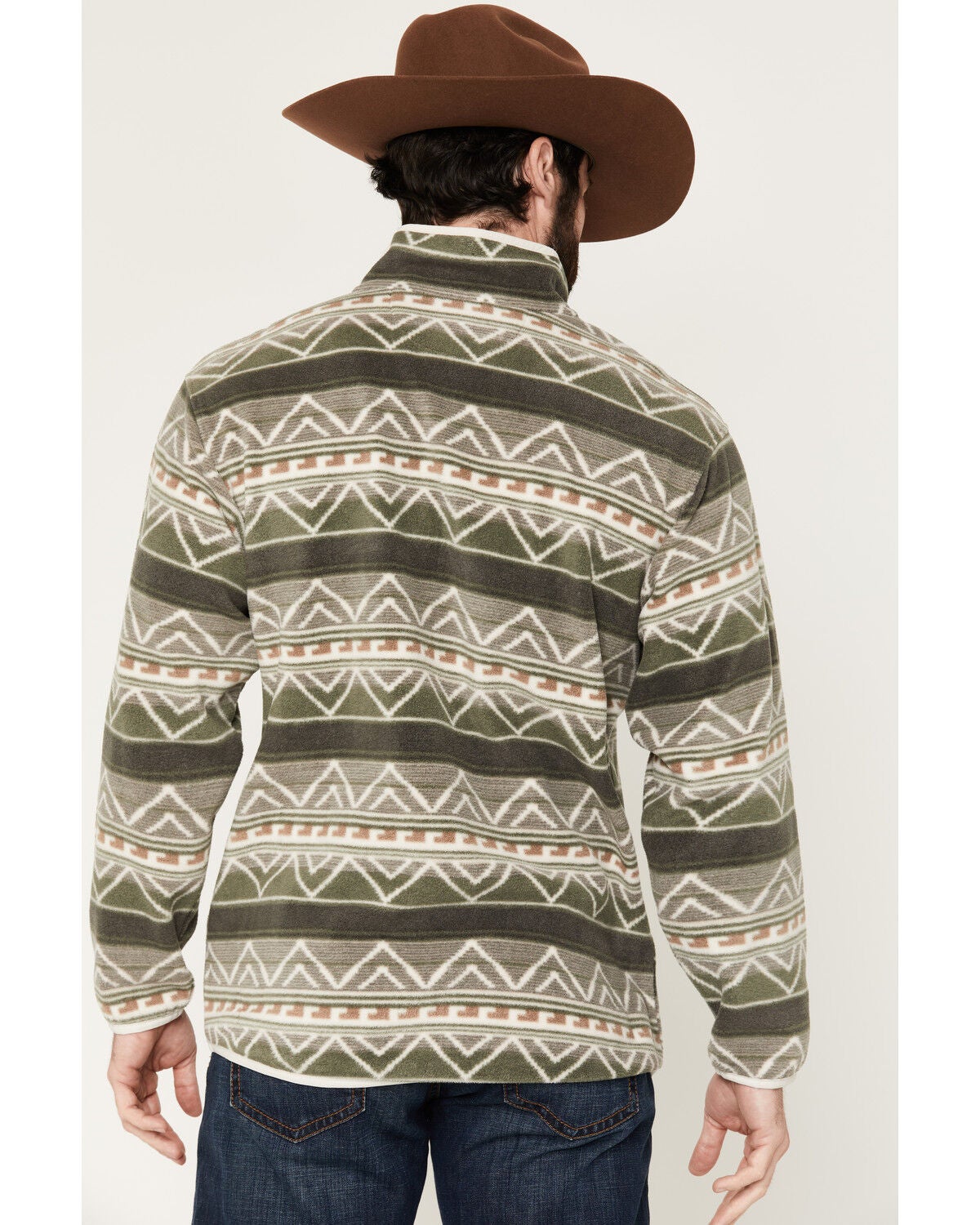 Image #4 - Cinch Men's Southwestern 1/4 Snap Pullover, Olive, hi-res