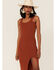 Image #5 - Shyanne Women's Ribbed Sweater Knit Midi Bodycon Dress, Rust Copper, hi-res