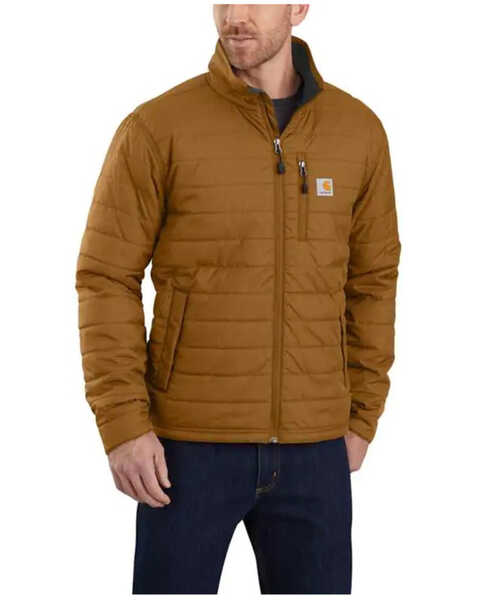 Carhartt Men's Brown Rain Defender Lightweight Zip-Front Insulated Work Jacket , Brown, hi-res