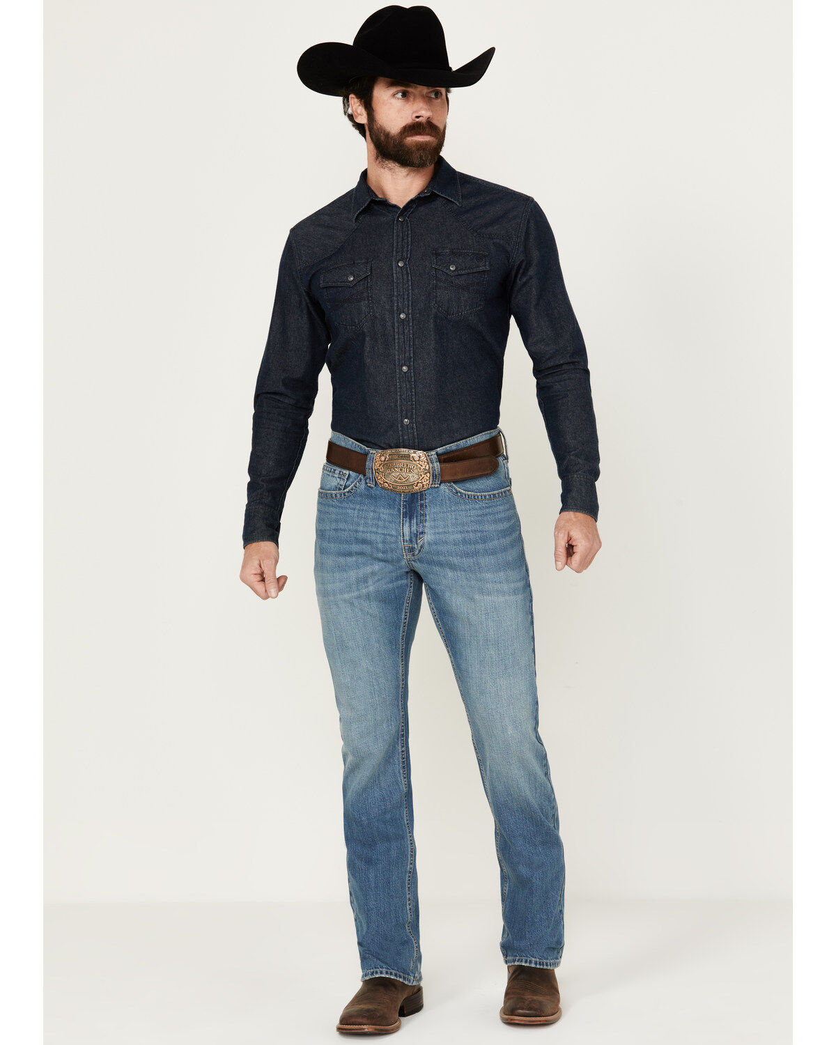 Image #1 - Cody James Men's Roughstock Wash Jackson Slim Straight Rigid Denim Jeans, Blue, hi-res