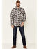 Image #2 - Resistol Men's Cedar Ombre Plaid Print Long Sleeve Snap Western Shirt, Brown, hi-res
