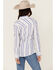 Image #4 - Wrangler Retro Women's Striped Print Long Sleeve Snap Western Shirt, Blue, hi-res