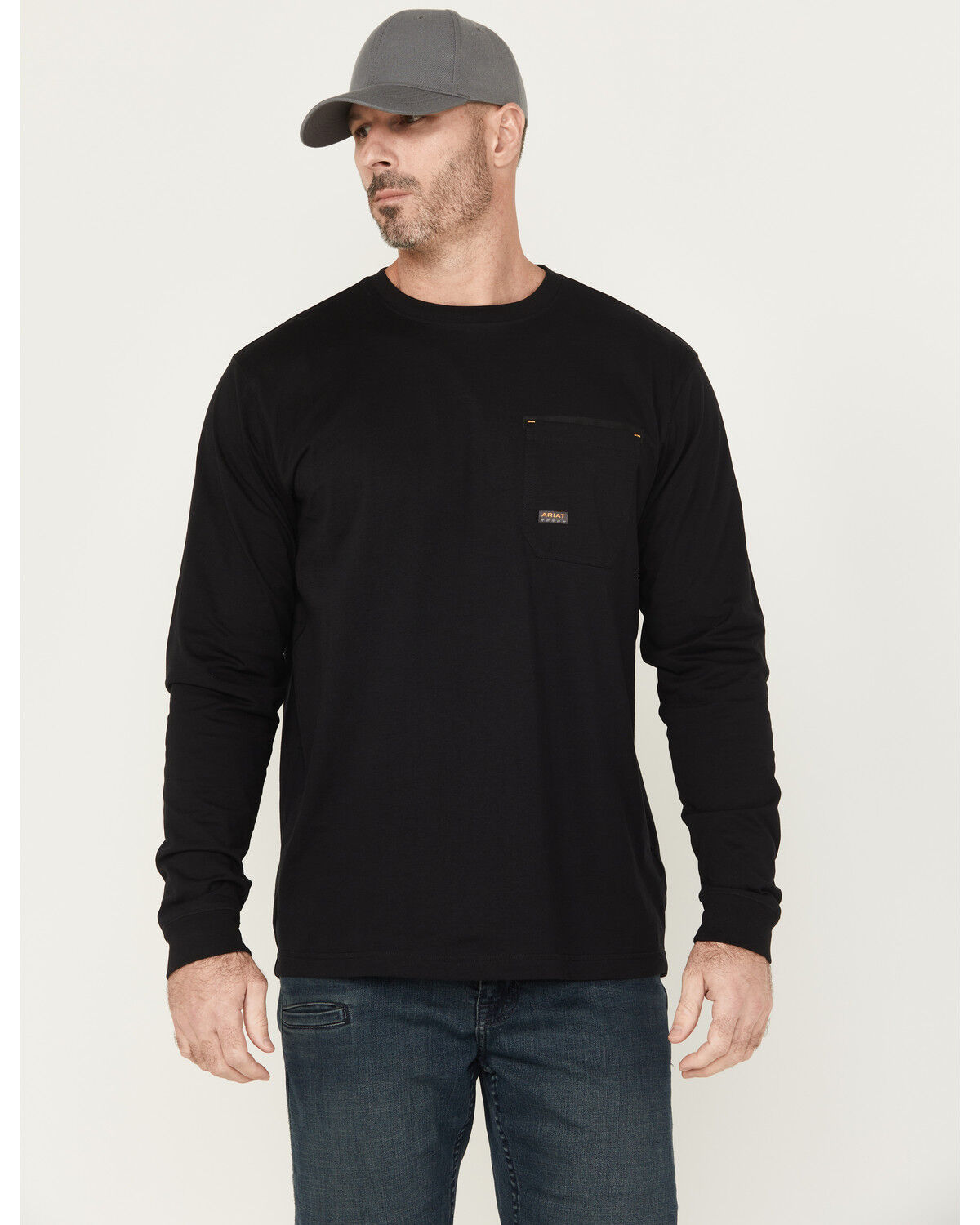Image #2 - Ariat Men's Rebar Workman Born For This Long Sleeve Graphic T-Shirt, Black, hi-res