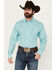 Image #1 - Cinch Men's Geo Print Long Sleeve Button-Down Western Shirt, Turquoise, hi-res