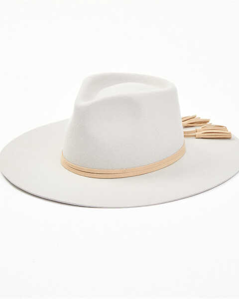Shyanne Women's Cream Pinch Wool Felt Fedora Hat , Cream, hi-res