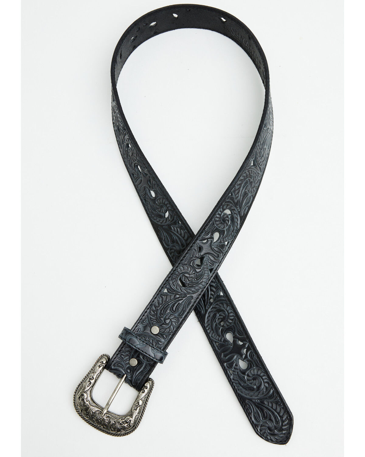 Image #2 - Shyanne Women's Cross Filigree Western Belt, Black, hi-res