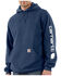 Image #4 - Carhartt Men's Hooded Logo-Sleeve Sweatshirt, Navy, hi-res