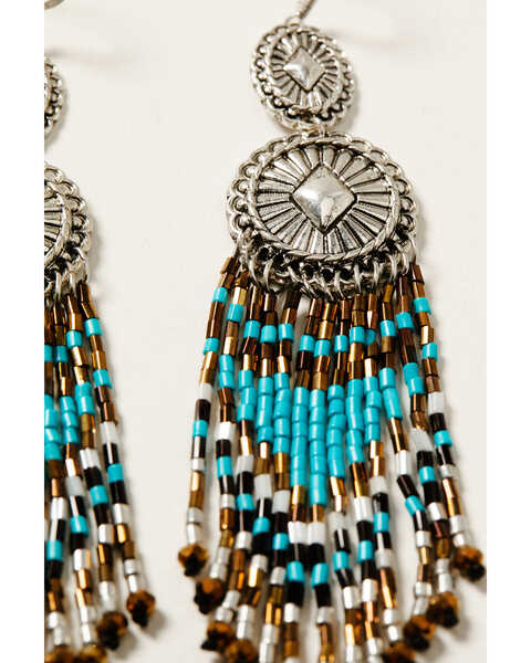 Image #2 - Idyllwind Women's Caballero Turquoise Earrings, Silver, hi-res