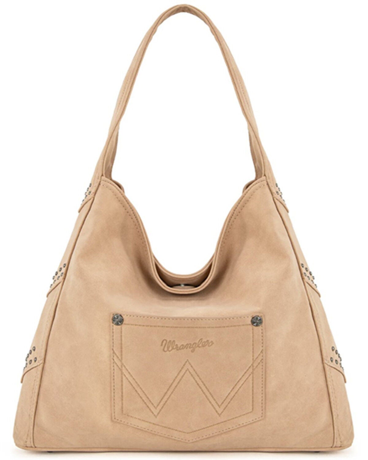 Image #3 - Wrangler Women's Shiloh Fringe Studded Hobo Bag, Dark Pink, hi-res
