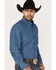 Rough Stock by Panhandle Men's Dobby Long Sleeve Button Down Western Shirt , Dark Blue, hi-res