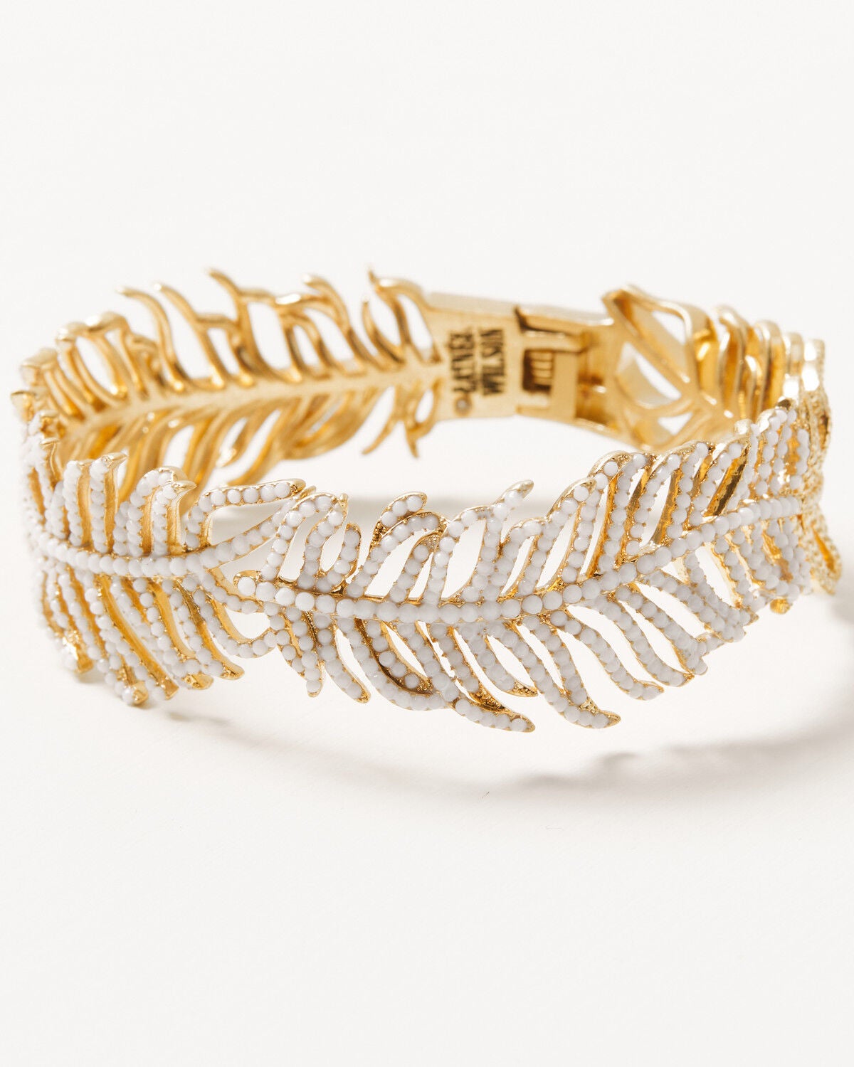 Image #1 - Lainey Wilson Women's Feather Bangle Bracelet, Gold, hi-res