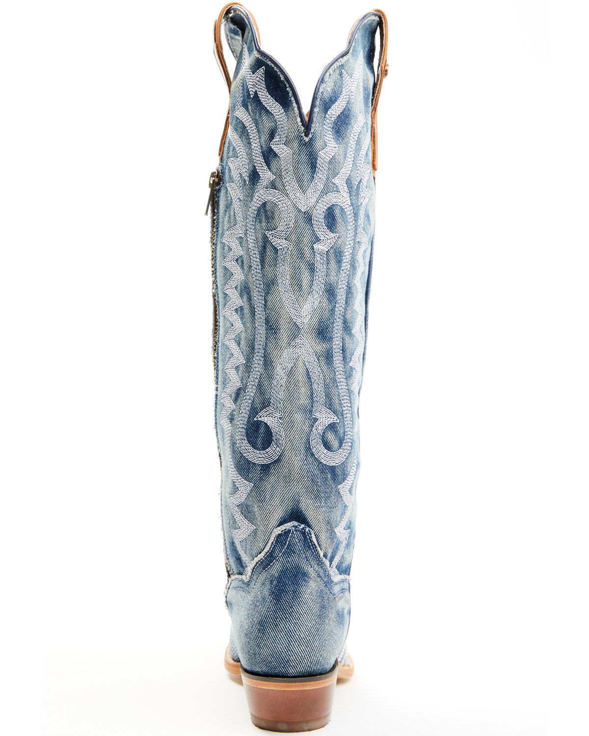 Image #5 - Dan Post Women's Denim Darlin' Tall Western Boots - Snip Toe, Blue, hi-res
