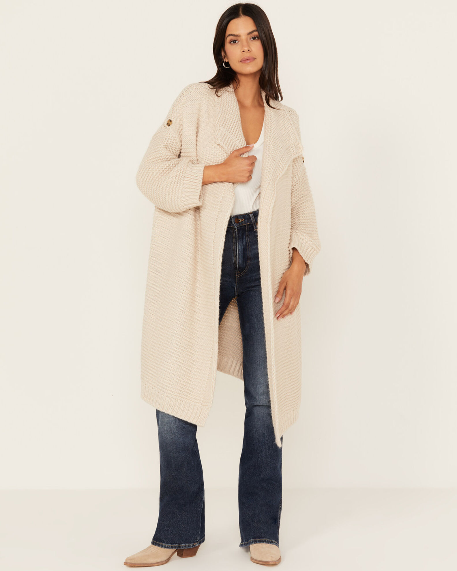 Chunky knit duster cardigan hotsell