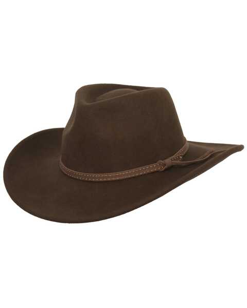 Outback Trading Co. Cooper River Crushable Australian Wool Hat, Brown, hi-res