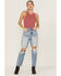 Panhandle Women's Ribbed Bodycon Tank, Rose, hi-res