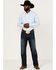 Cody James Men's Avenue Tonal Floral Print Long Sleeve Snap Western Shirt , Blue, hi-res