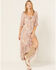 Wild Moss Women's Patchwork Floral Paisley Print Dress, Ivory, hi-res