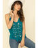 Image #1 - Shyanne Women's Teal Ruffle Beaded Cami , , hi-res