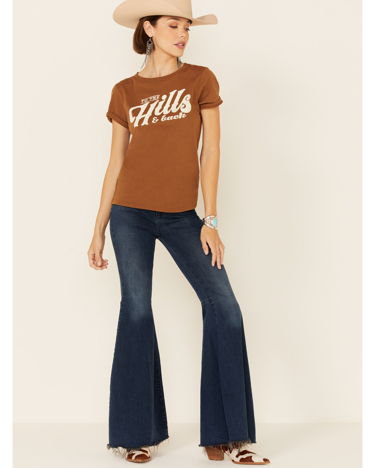 Image #2 - Shyanne Women's To The Hills & Back Graphic Short Sleeve Tee, Brown, hi-res