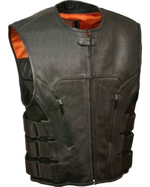 Image #1 - Milwaukee Leather Men's SWAT Style Zipper Front Vest, Black, hi-res