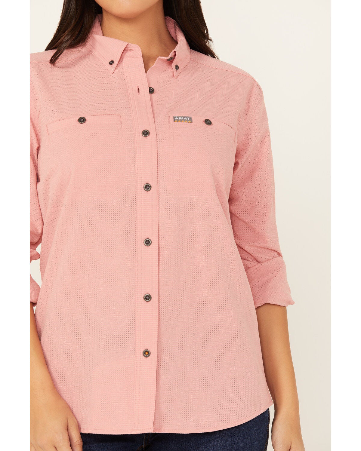 Image #3 - Ariat Women's Rebar Made Tough Long Sleeve Button-Down Work Shirt, , hi-res