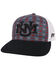 HOOey Men's Southwestern Print University Of New Mexico Embroidered Logo Mesh-Back Trucker Cap , Black, hi-res