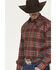 Image #2 - Stetson Men's Plaid Print Long Sleeve Snap Western Shirt, Wine, hi-res
