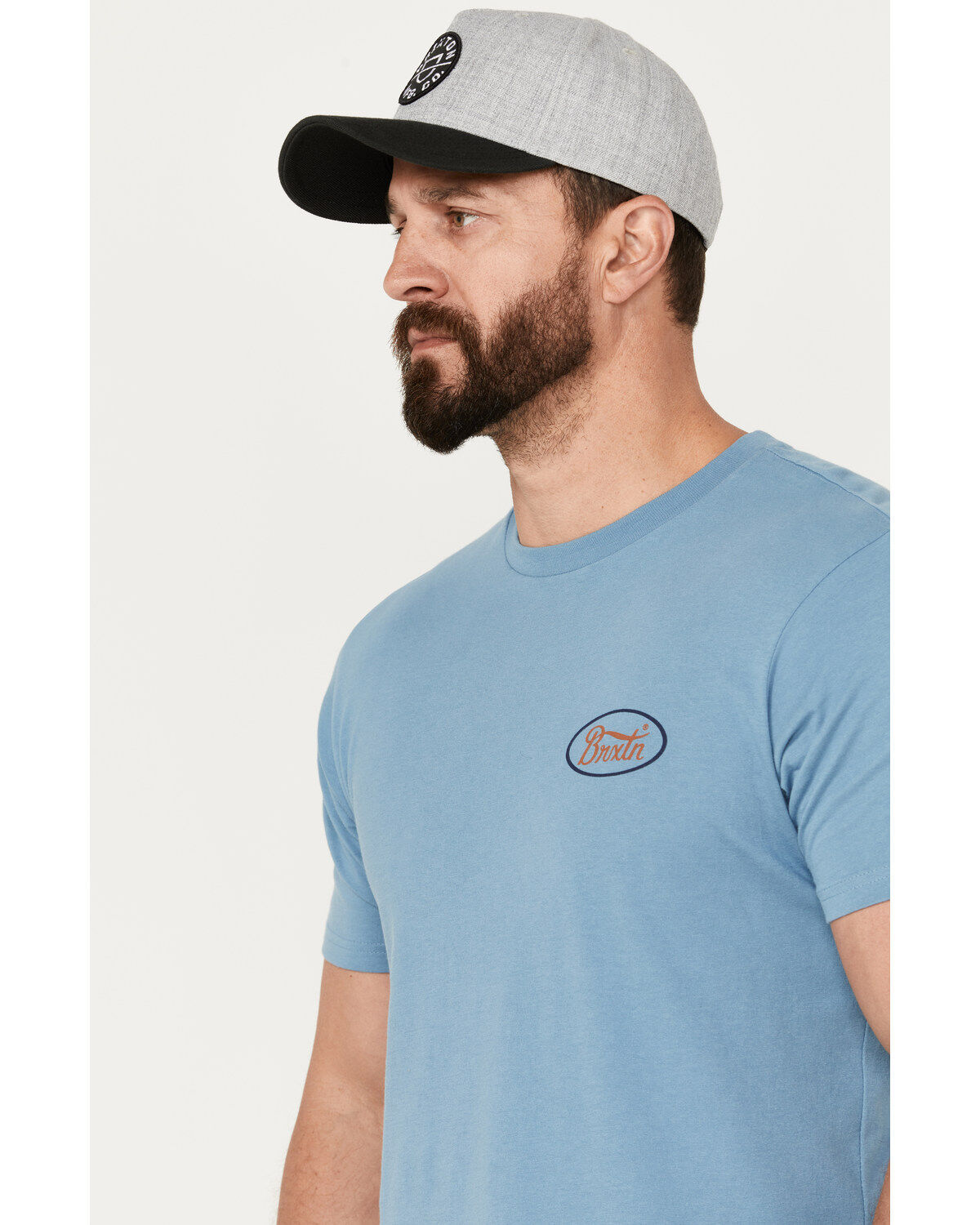 Image #2 - Brixton Men's Parsons Logo Short Sleeve Graphic T-Shirt, Blue, hi-res