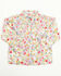 Image #1 - Cowgirl Hardware Toddler Girls' Floral Print Long Sleeve Rhinestone Snap Stretch Western Shirt, Pink, hi-res