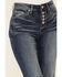 Image #2 - Shyanne Women's Dark High Rise Flare Distressed Knee Flare Stretch Denim Jeans, , hi-res