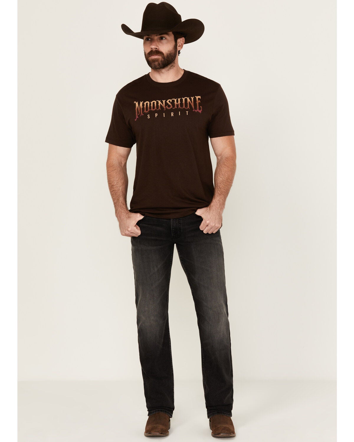 Moonshine Spirit Men's Rocky Mountain Black Wash Slim Stretch Denim Jeans, Black, hi-res