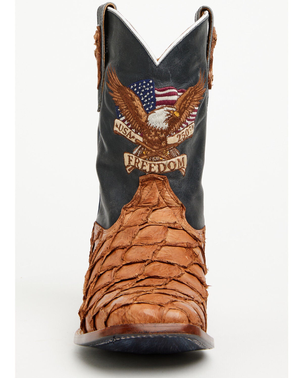 Image #1 - Cody James Men's Freedom Exotic Pirarucu Western Boots - Broad Square Toe, Blue, hi-res
