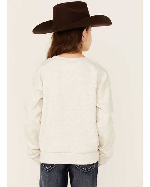 Image #3 - Roper Girls' Howdy Sweatshirt, White, hi-res